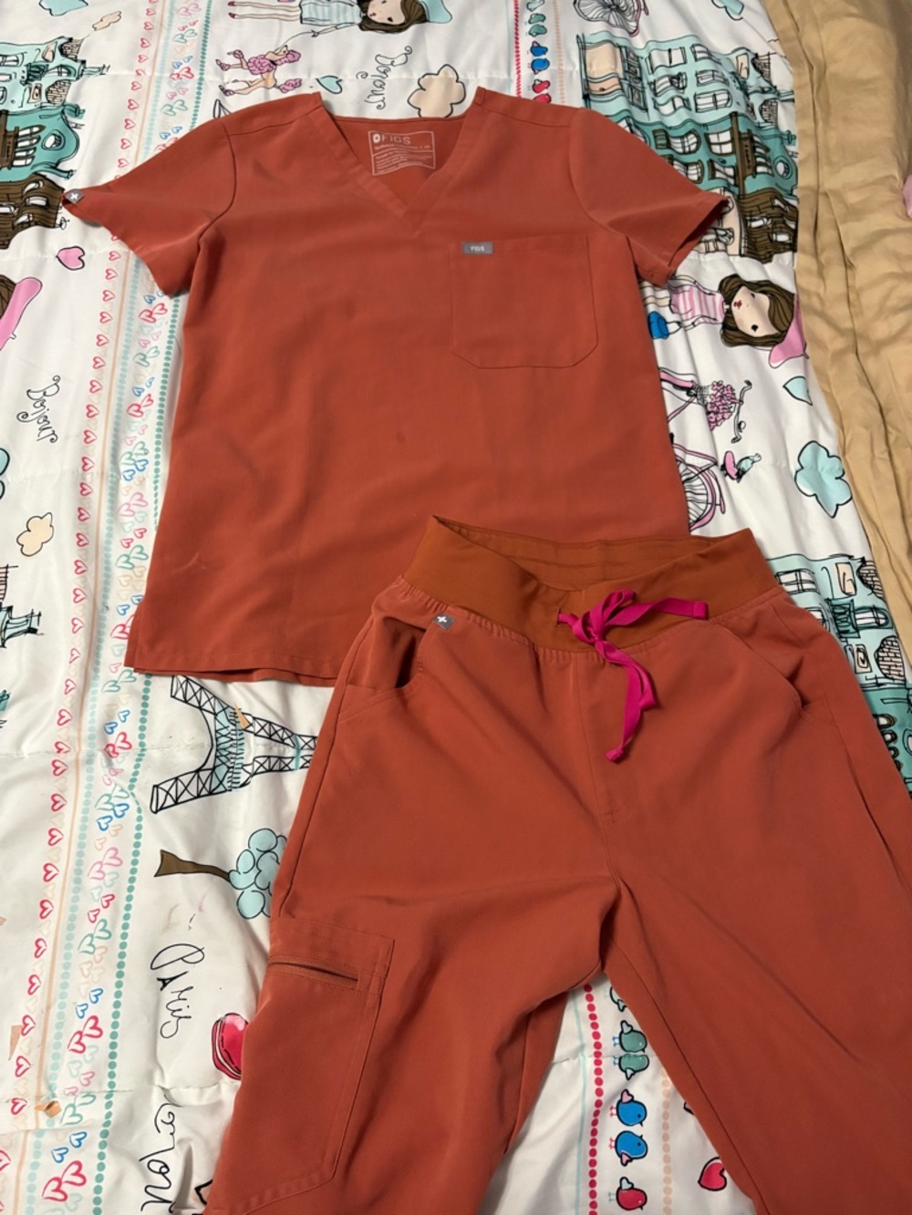 FIGS XS Scrub Set in Terracota Orange 🧡